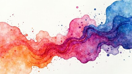 Poster - Abstract Watercolor Flow Vibrant Hues and Organic Shapes in a Dynamic Composition