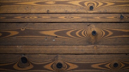 Leinwandbilder - Dark Brown Wooden Planks with Knots and Grain Detail for Rustic Backgrounds