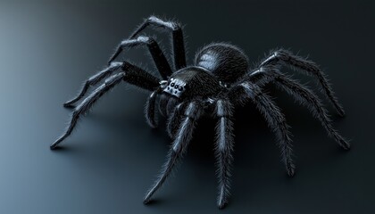 modern image of a scary black realistic spider: perfect for advertising, celebrations, and more!