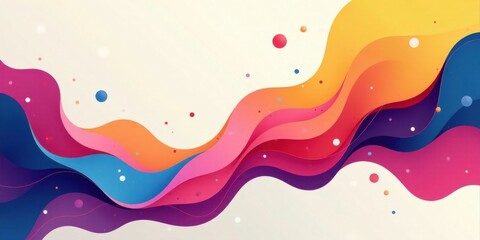 Leinwandbilder - Fluid Colorful Waves Abstract Background Design with Vibrant Hues and Organic Shapes