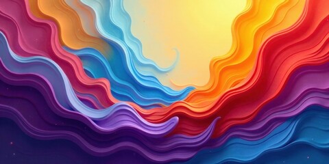 Aufkleber - Abstract Colorful Waves Design Vibrant Hues and Dynamic Curves for Creative Backgrounds