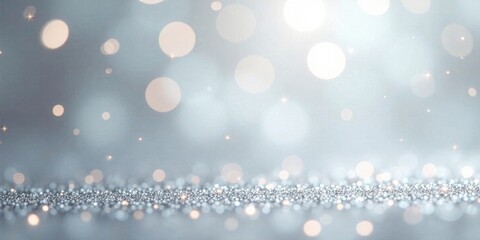 Aufkleber - Shimmering Silver Glitter Background with Soft Bokeh Lights for Elegant Design Projects