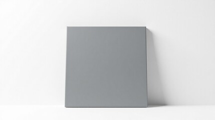 Poster - A Simple Gray Canvas Against a Clean White Wall, Ready for Your Design or Artwork