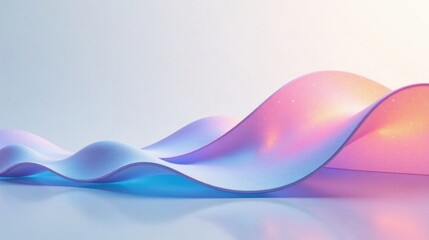Aufkleber - Abstract Pastel Waveform Landscape A Serene Digital Render of Flowing, Textured Surfaces with Subtle Gradient Highlights