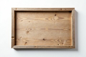 Aufkleber - Rustic Wooden Frame with Smooth Light Brown Wood Panel, Ideal for a Variety of Display Purposes and Craft Projects