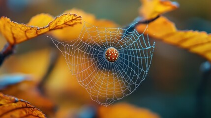 spider web in the morning dew