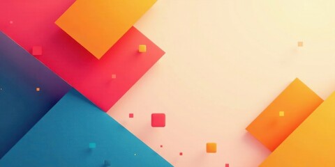 Leinwandbilder - Abstract Colorful Geometric Shapes Design with Warm Tones and Soft Lighting