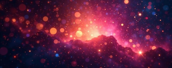 glowing celestial backdrop of star field bokeh with shining lights, lights, celestial