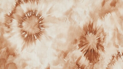 Wall Mural - watercolor background with a tie-dye pattern in sepia tones, showcasing the unique texture and patterns on fabric