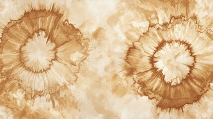 Wall Mural - watercolor background with a tie-dye pattern in sepia tones, showcasing the unique texture and patterns on fabric