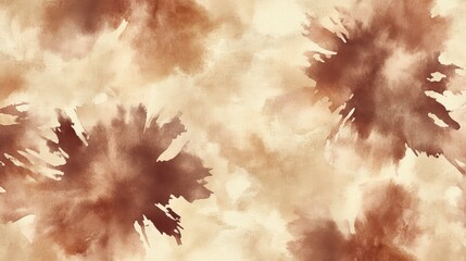 Wall Mural - watercolor background with a tie-dye pattern in sepia tones, showcasing the unique texture and patterns on fabric