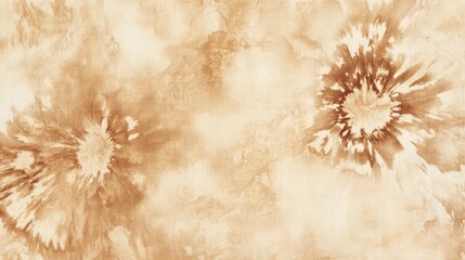Wall Mural - watercolor background with a tie-dye pattern in sepia tones, showcasing the unique texture and patterns on fabric