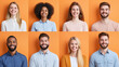 © Quality One   - Bright and cheerful portraits of diverse individuals against orange background, showcasing happiness and positivity. Each person displays warm smile, creating inviting atmosphere
