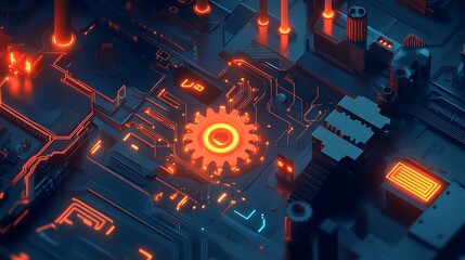Cybernetic Gear: A Futuristic Digital Mechanism