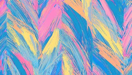Aufkleber - dynamic abstract brushstroke texture in pastel neon hues of blue, pink, and yellow, ideal for modern design and digital art

