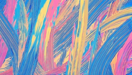 Aufkleber - dynamic abstract brushstroke texture in pastel neon hues of blue, pink, and yellow, ideal for modern design and digital art

