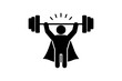 © feli - creative unique max rep hero a person with  dumbbell  icon