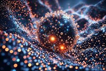 Wall Mural - Distinctive Abstract Technology Particle Mesh Pattern for Digital Backgrounds