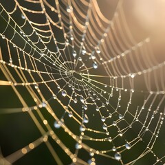 spider web with dew