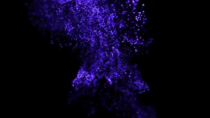 Wall Mural - violet particle emission - 4k floating dust animation on deep black