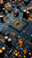 Closeup of broken computer hardware showing damaged motherboard and components Symbolizing repair maintenance technology issues digital decay obsolescence and the need for troubleshooting and upgrade
