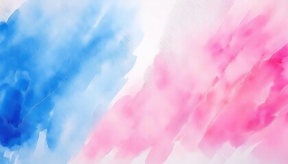 Poster - soft pastel watercolor texture with abstract pink and blue brush strokes, artistic background for design, branding, decor

