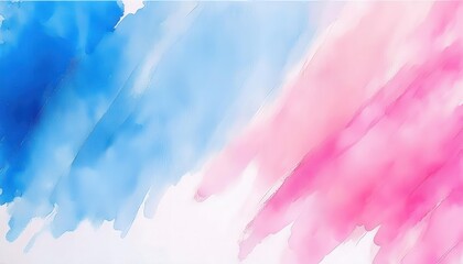 Poster - soft pastel watercolor texture with abstract pink and blue brush strokes, artistic background for design, branding, decor

