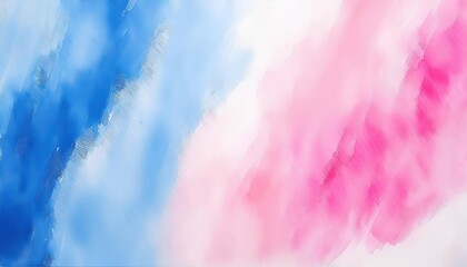 Poster - soft pastel watercolor texture with abstract pink and blue brush strokes, artistic background for design, branding, decor

