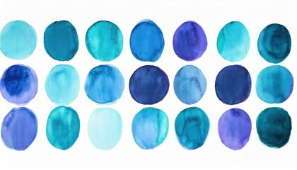 Aufkleber - abstract watercolor painting of three overlapping blue and purple circles with fluid gradients for modern wall art and design

