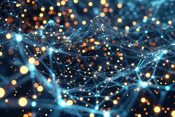 Wall Mural - Mesmerizing Abstract Technology Design with Glowing Particles for an Engaging Background
