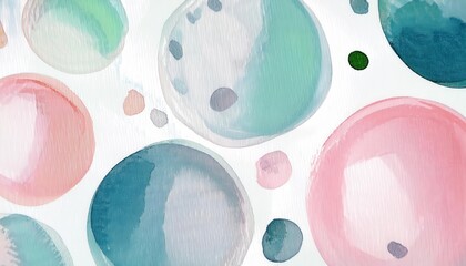 Wall Mural - soft pastel watercolor circles abstract background with fluid texture, artistic pattern for modern w