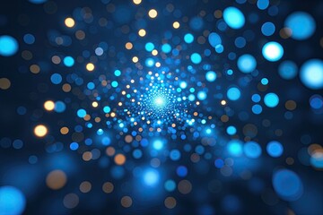 Wall Mural - Futuristic Blue Blurry Dots Background for Contemporary Digital Graphics