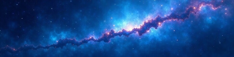 deep blue ethereal galaxy background with glowing nebula, surreal, cosmos