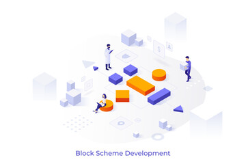 modern isometric business illustration. vector
