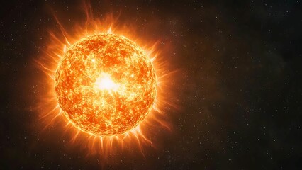 Wall Mural - a vibrant depiction of a sun in space.