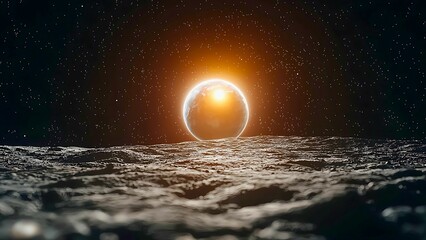 Wall Mural - a planetary alignment with a ring of fire.