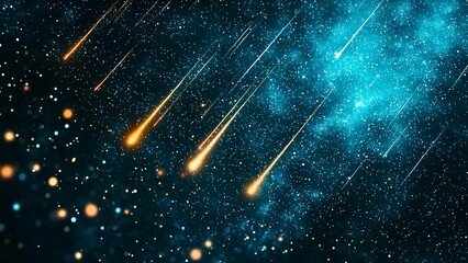Wall Mural - a meteor shower across a starry background.