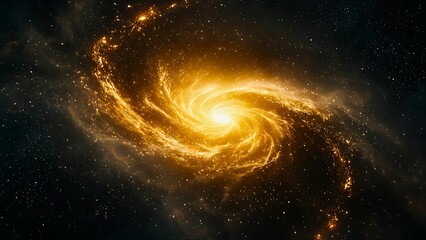 Wall Mural - a spiral galaxy in the night sky with stars and planets.