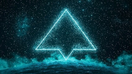 Wall Mural - glowing geometric shape in a space.