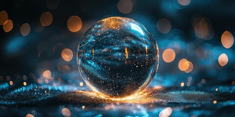 Wall Mural - softly glowing crystal ball of light, symbolizing digital experiences