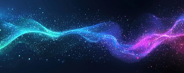 Wall Mural - abstract digital wave with futuristic glowing particles and dynamic colors