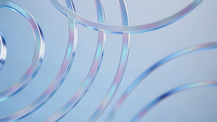 Wall Mural - abstract circular patterns in light blue tones
