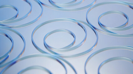 Wall Mural - abstract circular patterns in light blue tones