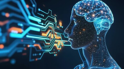 Fototapete - Digital background perfect for tech processes, neural networks, artificial intelligence, data transfer and encryption, digital archive