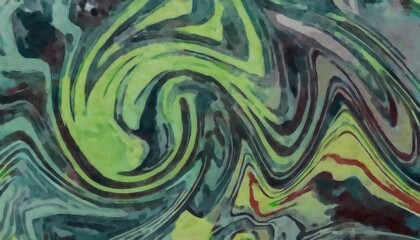 Aufkleber - abstract green and brown fluid marble texture with organic swirls, artistic background for digital design, wall art, and prints

