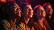 © Marina Varnava - Laughter and joy fill the air as a diverse group enjoys a comedy show in vibrant lighting