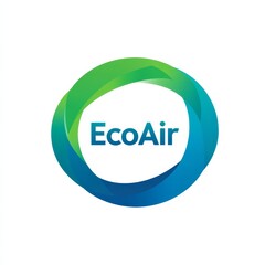 Aufkleber - EcoAir Logo: Modern Abstract Circle Design with Green and Blue Gradient on a Clean White Background