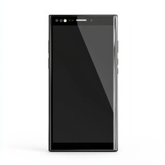 Aufkleber - Sleek Black Smartphone: Modern Design with Edge-to-Edge Display and Integrated Camera Array on a White Background