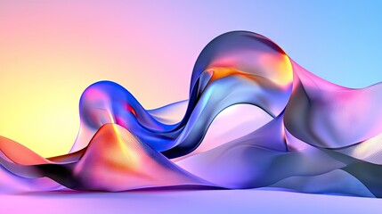 Wall Mural - dreamy abstract purple gradient with soft waves and a delicate visual appeal.
