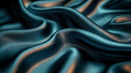 Wall Mural - fabric folds in light. smooth blue textile abstract background close-up shot